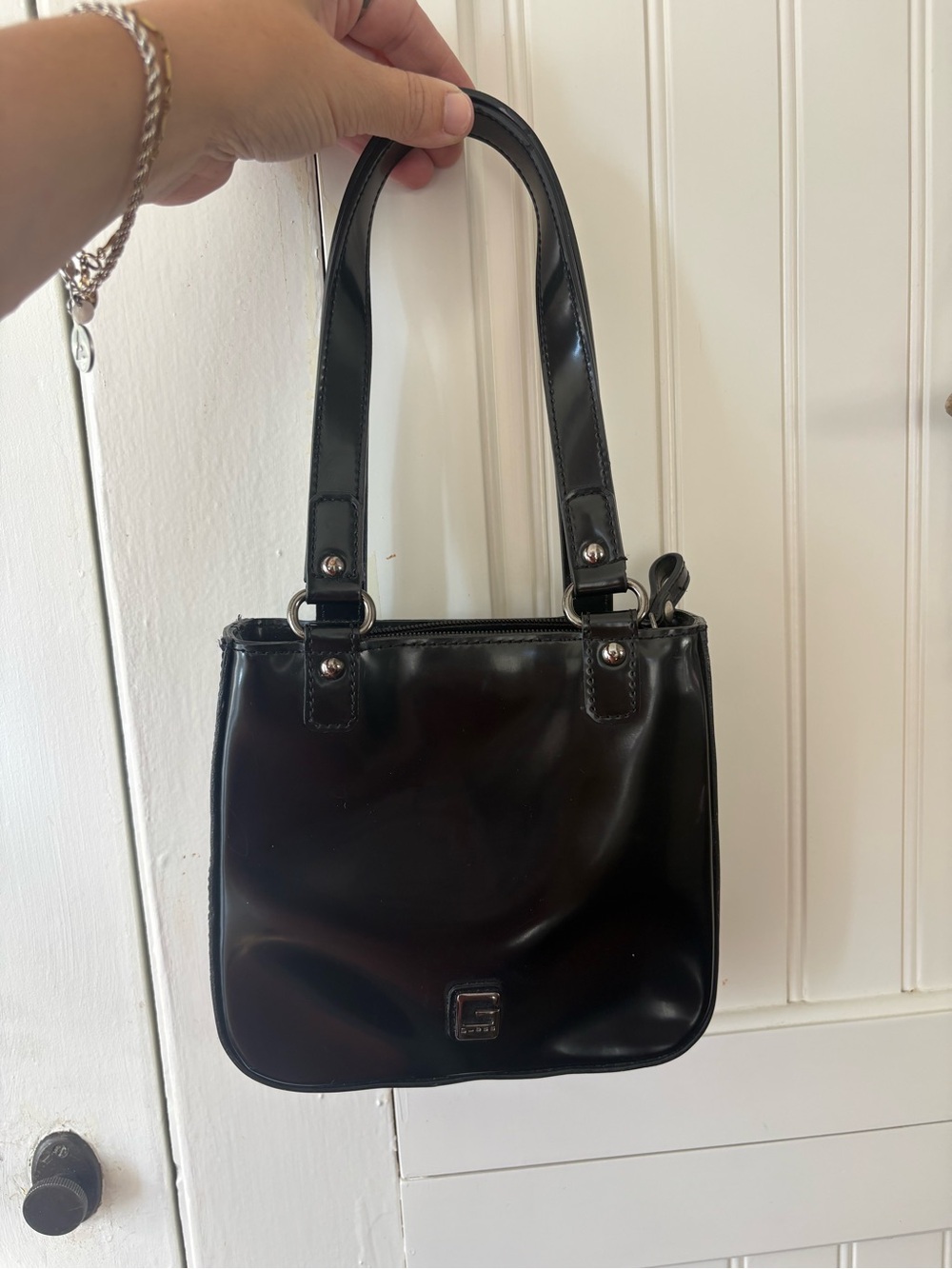 Vintage Guess Women's Mini Glossy Tote